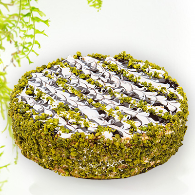 "Round shape Pista Cream cake - 500gms - Click here to View more details about this Product